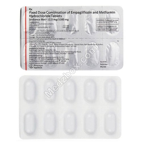 Jardiance Met 12.5mg/1000mg Tablet | Buy and Get Free shipping